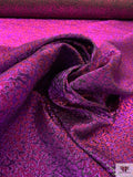 Italian Iridescent Metallic Jacquard Brocade - Electric Purples