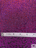 Italian Iridescent Metallic Jacquard Brocade - Electric Purples