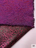 Italian Iridescent Metallic Jacquard Brocade - Electric Purples