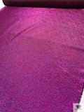 Italian Iridescent Metallic Jacquard Brocade - Electric Purples
