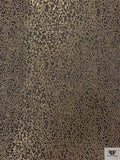 Italian Cheetah Textured Metallic Brocade with Fused Back - Golden Olive / Black