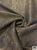 Italian Cheetah Textured Metallic Brocade with Fused Back - Golden Olive / Black