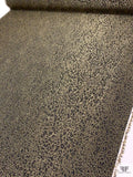 Italian Cheetah Textured Metallic Brocade with Fused Back - Golden Olive / Black