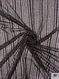 Metallic Printed Striped Ribbed Knit - Black / Gold