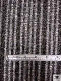 Metallic Printed Striped Ribbed Knit - Black / Gold