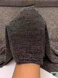 Metallic Stretch Knit - Silver / Copper / Black