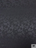 Floral Silhouette Jacquard Silk Charmeuse - Black