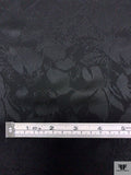 Floral Silhouette Jacquard Silk Charmeuse - Black