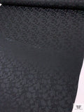Floral Silhouette Jacquard Silk Charmeuse - Black