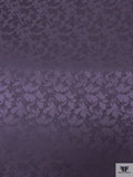 Floral Silhouette Jacquard Silk Charmeuse - Eggplant Purple