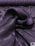 Floral Silhouette Jacquard Silk Charmeuse - Eggplant Purple