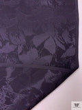 Floral Silhouette Jacquard Silk Charmeuse - Eggplant Purple