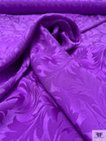 Leaf Jacquard Silk Charmeuse - Amethyst