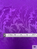 Leaf Jacquard Silk Charmeuse - Amethyst
