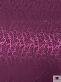 Leaf Jacquard Silk Charmeuse - Purple Wine