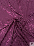 Leaf Jacquard Silk Charmeuse - Purple Wine
