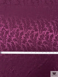 Leaf Jacquard Silk Charmeuse - Purple Wine