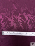 Leaf Jacquard Silk Charmeuse - Purple Wine