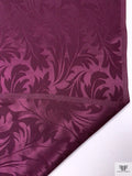Leaf Jacquard Silk Charmeuse - Purple Wine