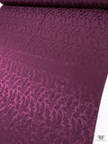 Leaf Jacquard Silk Charmeuse - Purple Wine