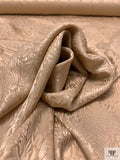 Graphic Leaf Jacquard Silk Charmeuse - Tan