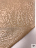 Graphic Leaf Jacquard Silk Charmeuse - Tan