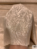 Graphic Leaf Jacquard Silk Charmeuse - Tan