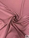 Houndstooth Jacquard Silk Charmeuse - Burgundy Rose