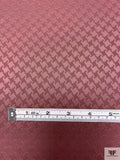 Houndstooth Jacquard Silk Charmeuse - Burgundy Rose