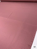 Houndstooth Jacquard Silk Charmeuse - Burgundy Rose