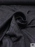 Stippled Petal Collage Jacquard Silk Charmeuse - Black