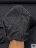 Stippled Petal Collage Jacquard Silk Charmeuse - Black