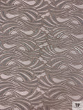 Art Deco Motif Metallic Lace Strip - Light Taupe / Silver