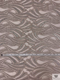 Art Deco Motif Metallic Lace Strip - Light Taupe / Silver