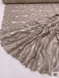 Art Deco Motif Metallic Lace Strip - Light Taupe / Silver