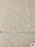 French 3D Puffed Ditsy Floral Tulle with Glitter - Nude / Cream / Gold