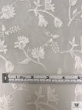 Stem Floral Embroidered Cotton Voile - Light Ivory