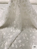 Stem Floral Embroidered Cotton Voile - Light Ivory