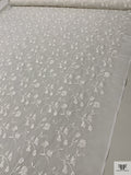 Stem Floral Embroidered Cotton Voile - Light Ivory