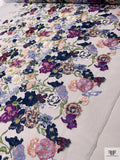 3D Floral Embroidered Tulle - Multicolor