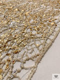Glam Sequined Lace - Light Gold