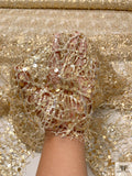Glam Sequined Lace - Light Gold
