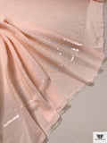 Holographic Shimmering Sequins on Chiffon - Blush Pink