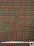 Tartan Glass Printed Fine Silk Twill Pre-Cut Panel - Dark Sage / Red / Pale Yellow