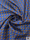 Tartan Glass Printed Fine Silk Twill Pre-Cut Panel - Sapphire Blue / Maroon / Sage / Pale Yellow