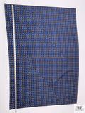 Tartan Glass Printed Fine Silk Twill Pre-Cut Panel - Sapphire Blue / Maroon / Sage / Pale Yellow