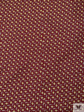 Nautical Paisley Printed Fine Silk Twill Panel - Dark Red / Pale Yellow / Sage