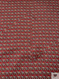 Equestrian Jockey Printed Fine Silk Twill Panel - Red / Warm Grey-Taupe / Blue