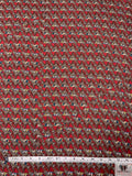 Equestrian Jockey Printed Fine Silk Twill Panel - Red / Warm Grey-Taupe / Blue