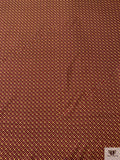 Equestrian Tack Printed Fine Silk Twill Pre-Cut Panel - Red / Yellow-Gold / Tan